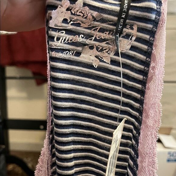 Guess Y2K Multicolor Striped Lace Trim Halter Pullover Tank Top 2000’s - Picture 8 of 13